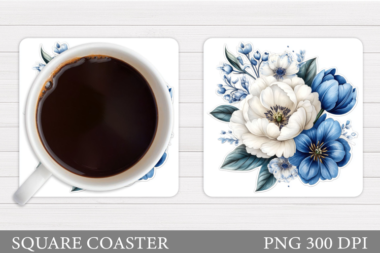 Floral Coaster Design. Flowers Coaster Sublimation