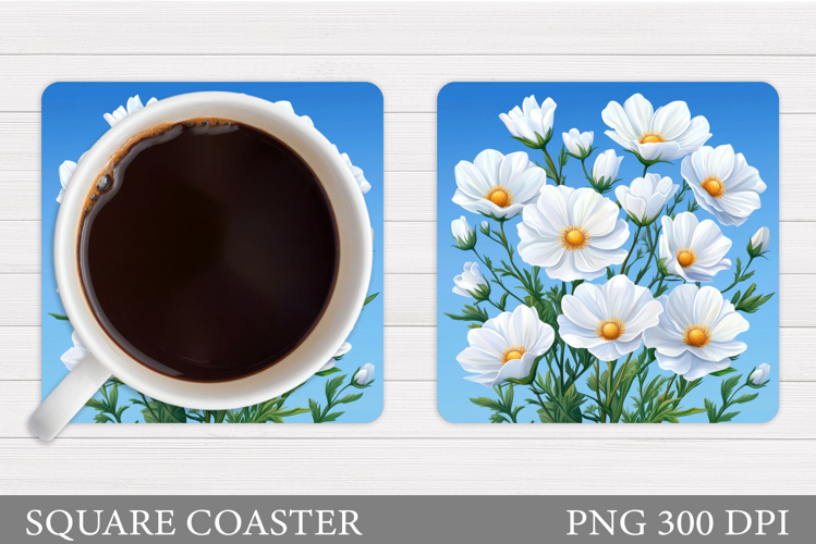 Flowers Coaster Sublimation. Flowers Coaster Design