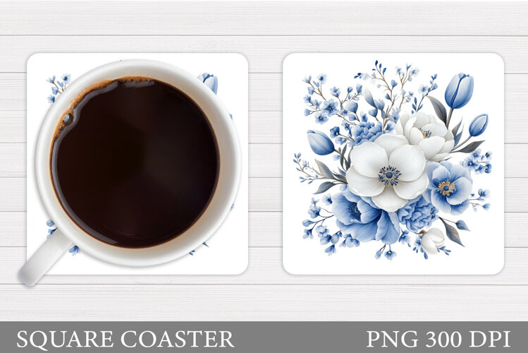 Floral Coaster Design. Flowers Coaster Sublimation example image 1
