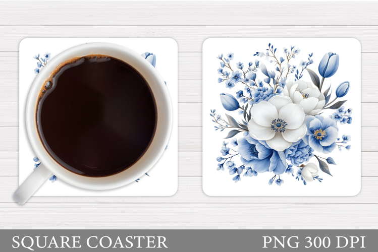 Floral Coaster Design. Flowers Coaster Sublimation