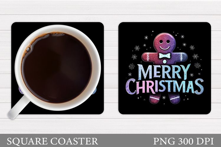 Gingerbread Coaster Design. Christmas Coaster Sublimation