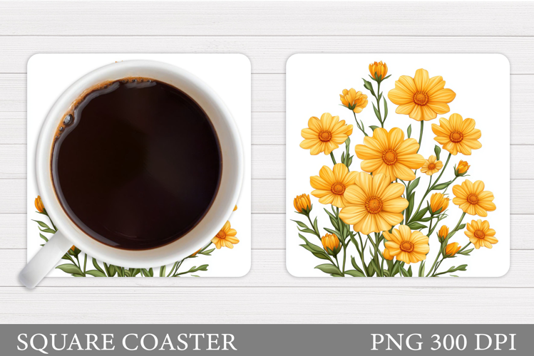 Flowers Coaster Sublimation. Flowers Coaster Design