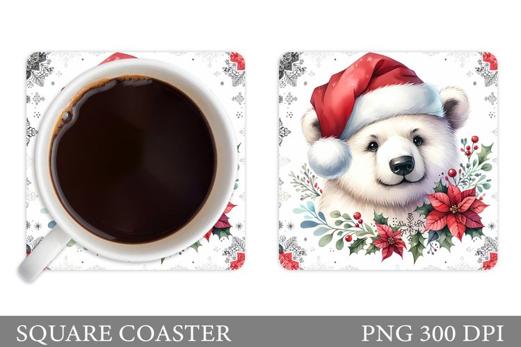 Christmas Bear Coaster Design. Christmas Coaster Sublimation