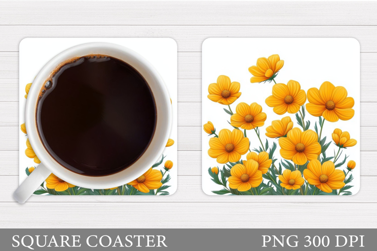 Flowers Coaster Design. Flowers Sublimation