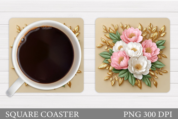 Flowers Coaster Design. Flowers Sublimation