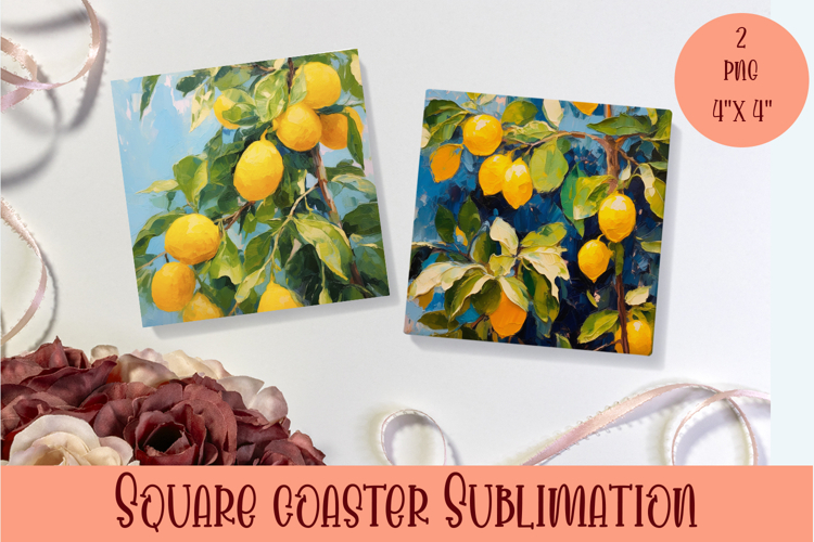 Lemons Coaster Design. Lemons Sublimation