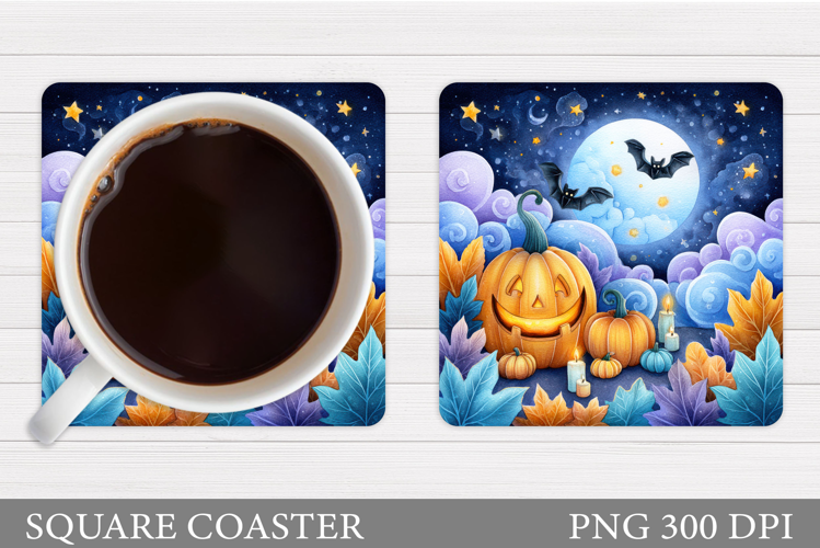 Halloween Pumpkin Coaster. Halloween Coaster Sublimation