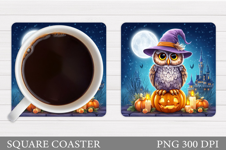 Halloween Owl Coaster Design. Halloween Coaster Sublimation