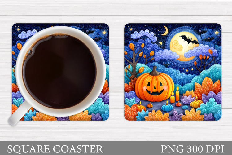 Halloween Pumpkin Coaster. Halloween Coaster Sublimation