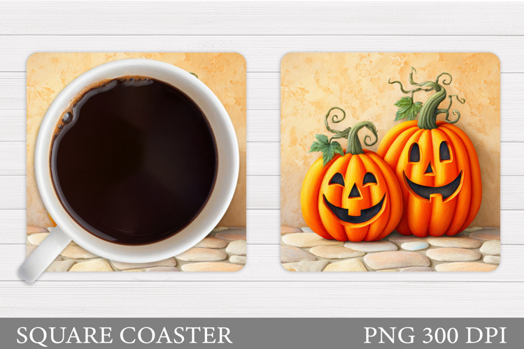 Halloween Pumpkin Coaster. Halloween Coaster Sublimation