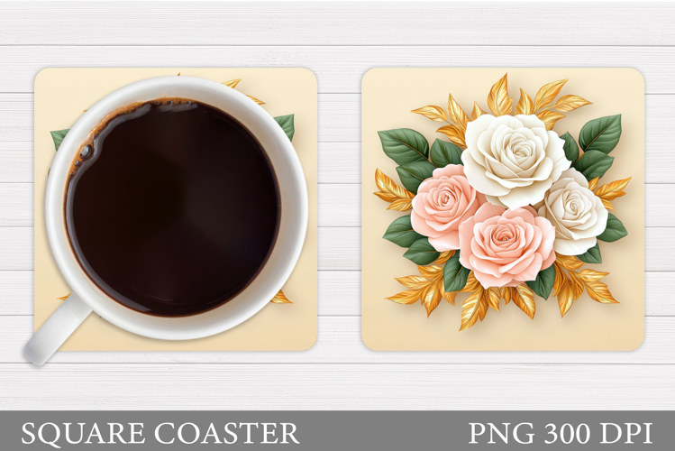 Roses Coaster Design. Roses Sublimation