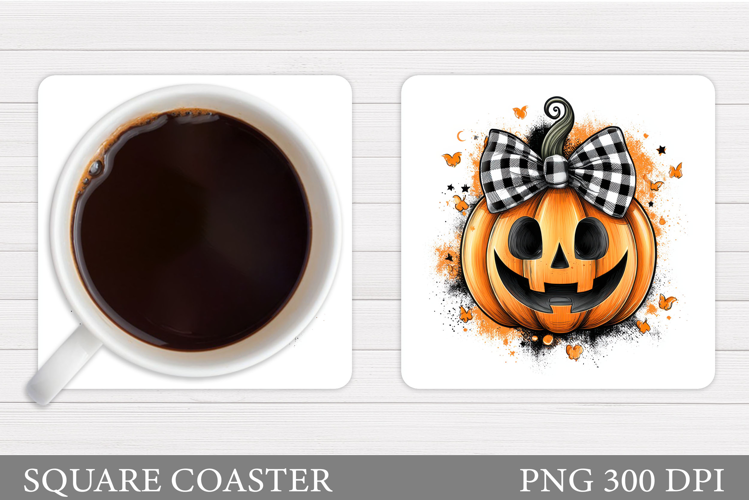 Halloween Pumpkin Coaster. Halloween Coaster Sublimation