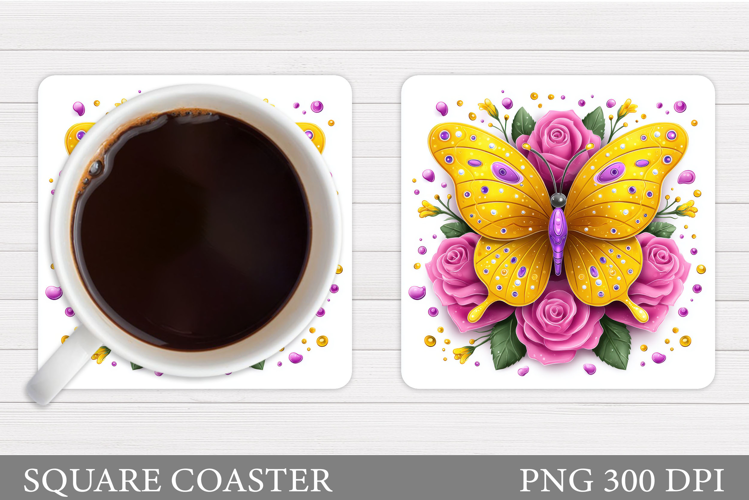 Butterfly Coaster Design. Butterfly Sublimation