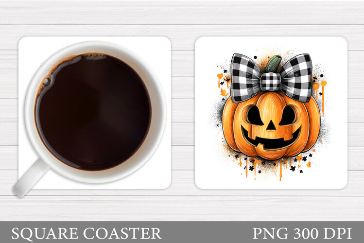 Halloween Pumpkin Coaster. Halloween Coaster Design example image 1