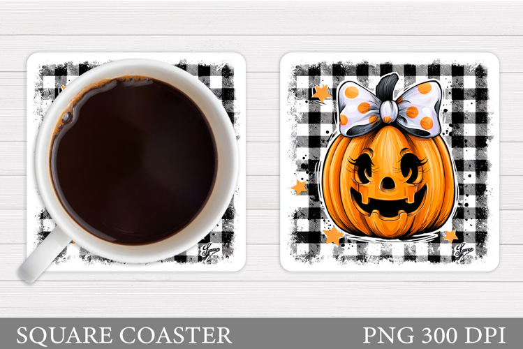 Halloween Pumpkin Coaster. Halloween Coaster Sublimation