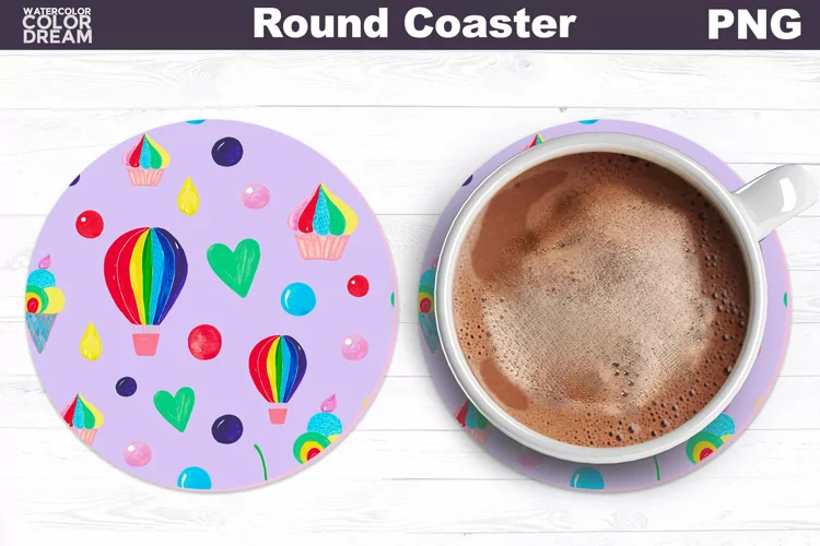 Rainbow Air Ballon Coaster | Car Coaster Sublimation