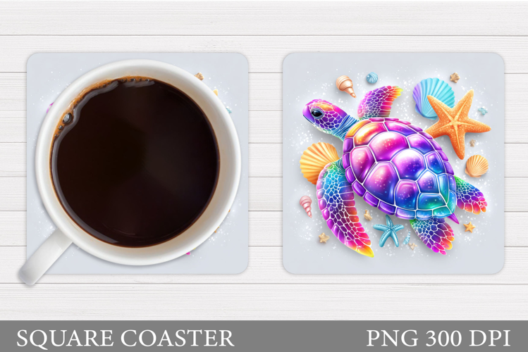 Sea Turtle Coaster Design. Turtle Coaster Sublimation