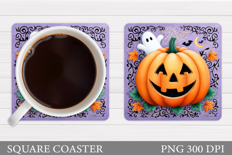 Halloween Pumpkin Coaster. Halloween Coaster Sublimation