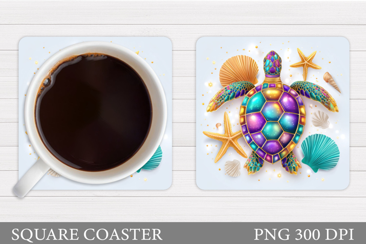 Sea Turtle Coaster Design. Turtle Coaster Sublimation