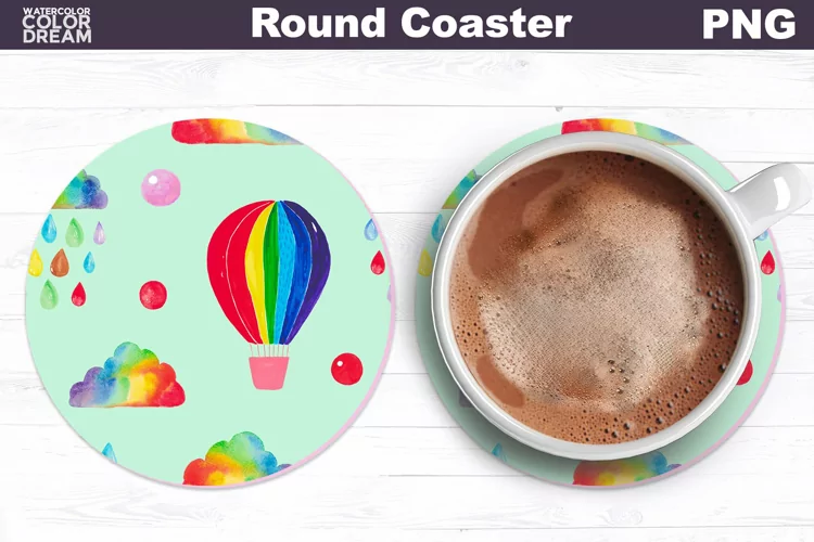 Rainbow Air Ballon Coaster | Car Coaster Sublimation
