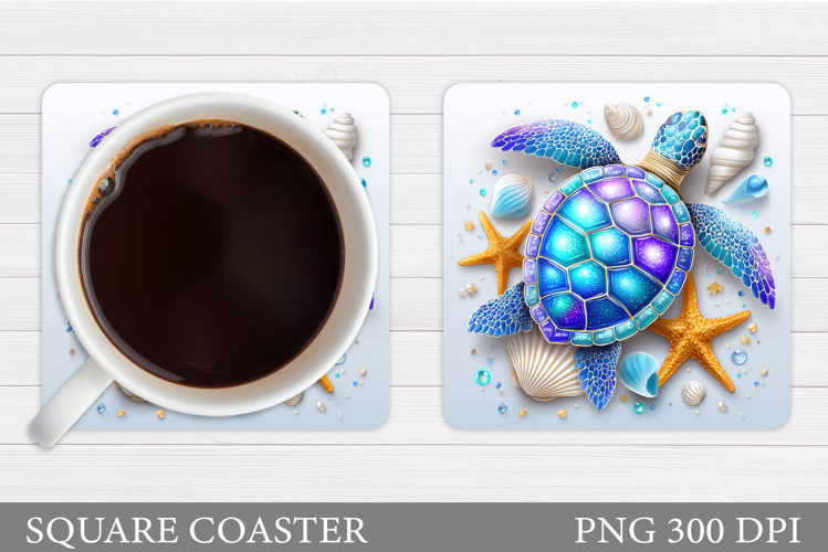 Sea Turtle Coaster Design. Turtle Coaster Sublimation