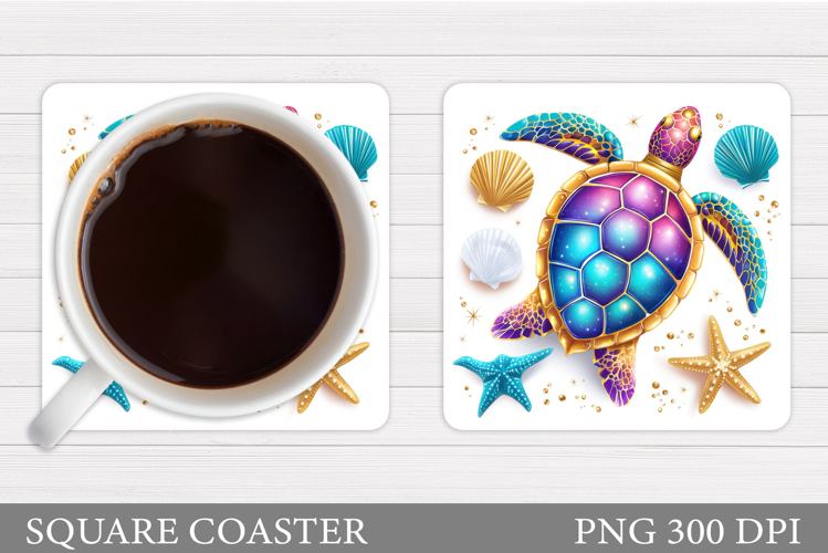 Sea Turtle Coaster Design. Turtle Coaster Sublimation