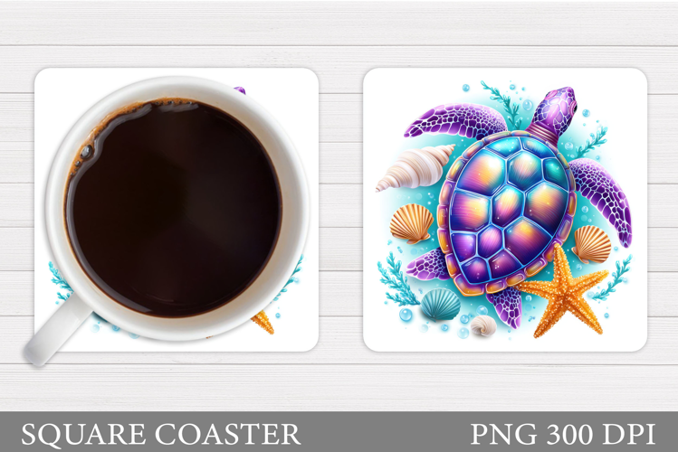 Sea Turtle Coaster Design. Turtle Coaster Sublimation