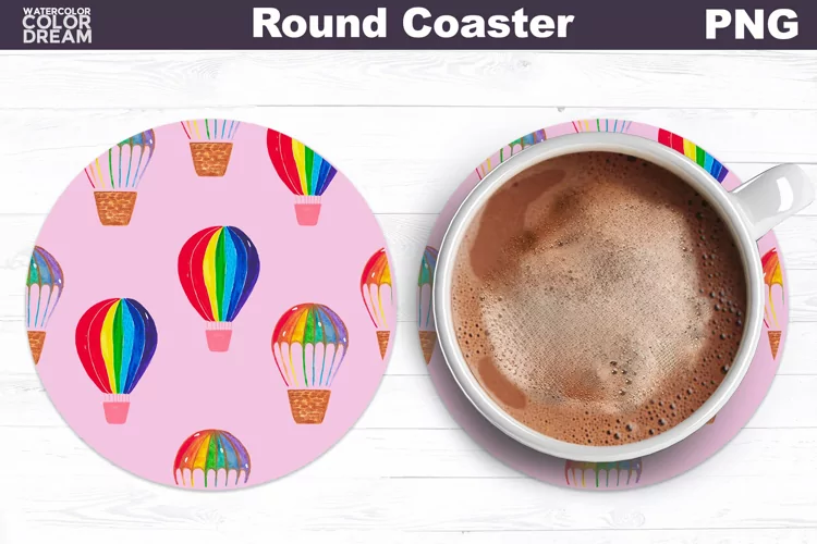Rainbow Air Ballon Coaster | Car Coaster Sublimation