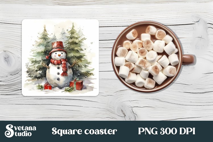 Christmas square coaster sublimation