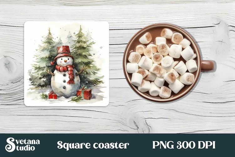 Christmas square coaster sublimation