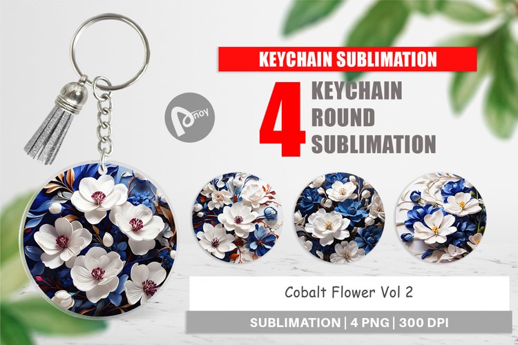 Keychain Cobalt Flower