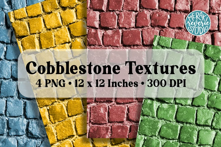 Colorful Cobblestone Textures | 4 PNG Backgrounds