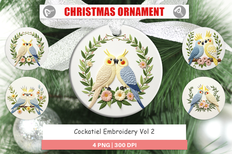 Ornament Cockatiel Embroidery