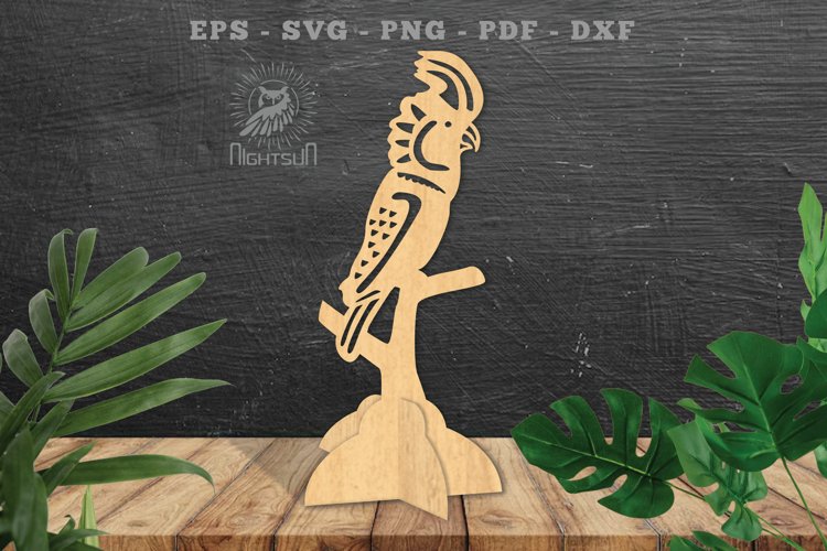Cockatoo Bird Laser Cut Home Decor SVG example image 1