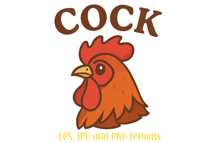 Funny logo slogan Cockerel Chicken Hen Illustration Retro