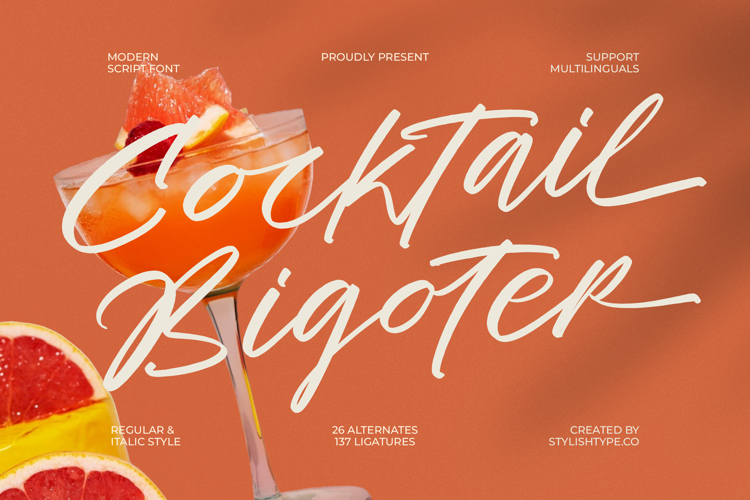 Cocktail Bigoter - Modern Script Font
