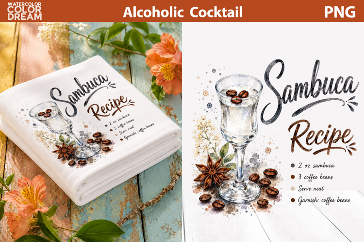 Sambuca Coffee Liqueur Clipart | Alcoholic Cocktail