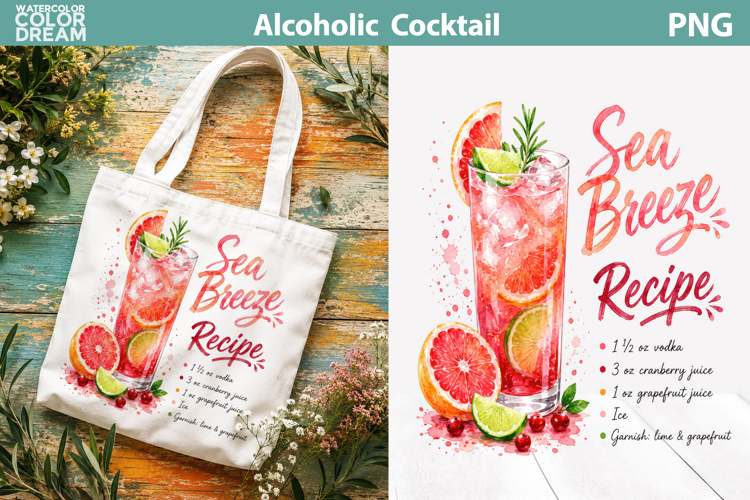 Sea Breeze Cocktail Recipe | Alcoholic Cocktail Sublimation