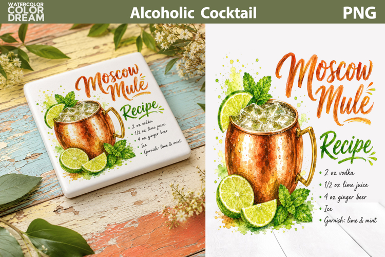 Moscow Mule Cocktail PNG | Lime Drink Sublimation Art