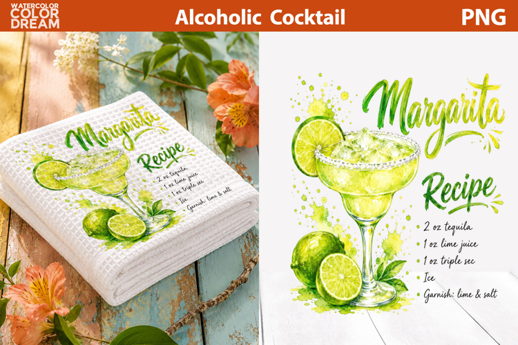 Margarita Cocktail PNG | Lime Drink Sublimation Art