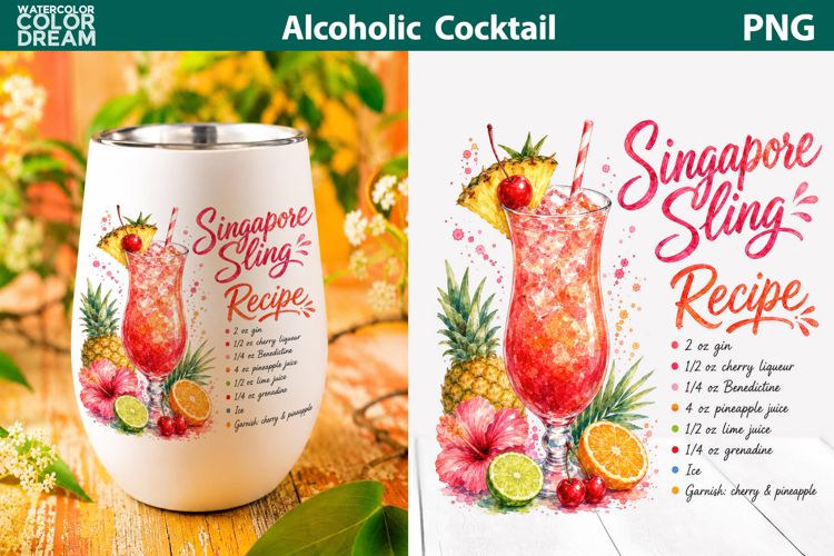 Alcoholic Cocktail Sublimation | Cocktail Recipe Sublimation