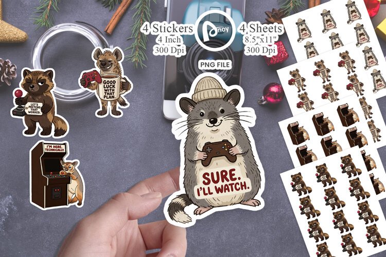 Cocoa & Cold Takes Gaming Café Sticker example image 1