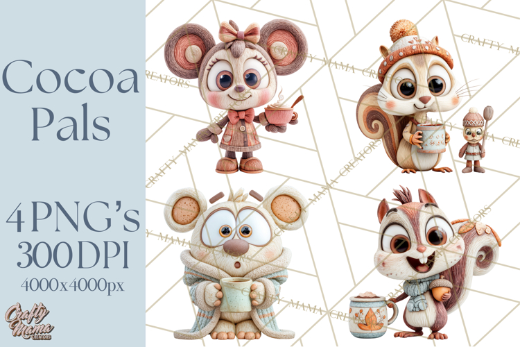 Wooden Hot Cocoa Clipart, Christmas Winter Clip Art PNG
