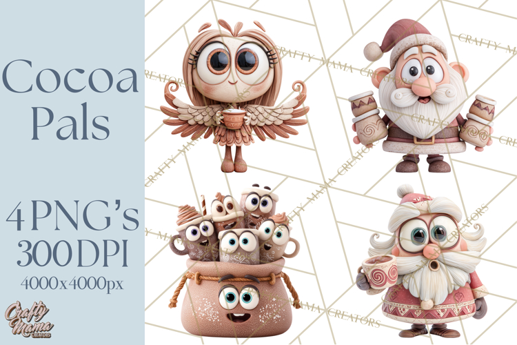 Wooden Hot Cocoa Clipart, Christmas Winter Clip Art PNG