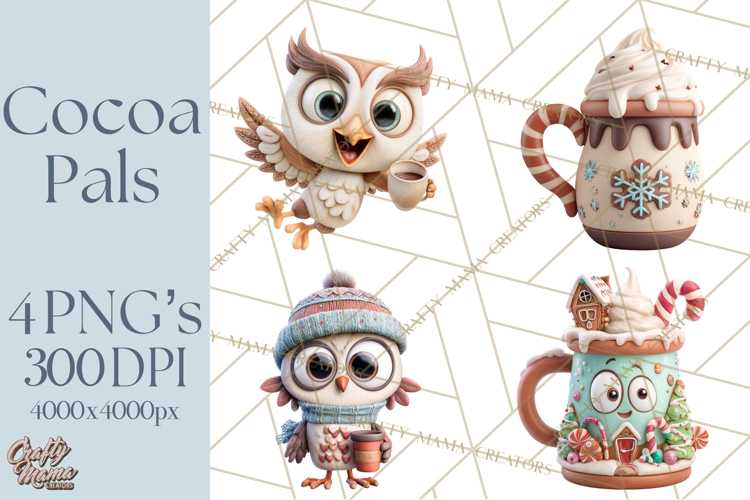 Wooden Hot Cocoa Clipart, Christmas Winter Clip Art PNG
