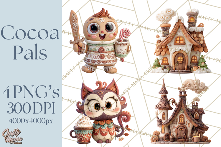 Wooden Hot Cocoa Clipart, Christmas Winter Clip Art PNG