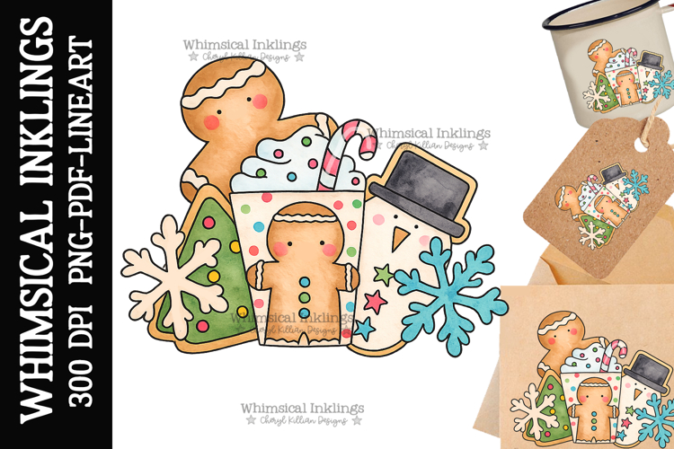 Cocoa and Cookies Sublimation Clipart