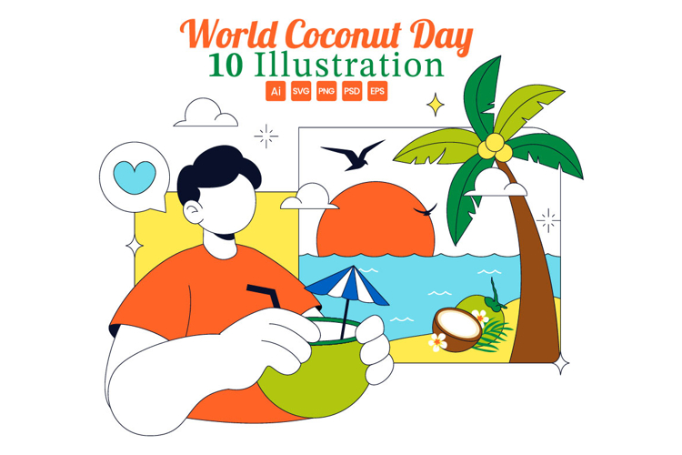 10 World Coconut Day Illustration