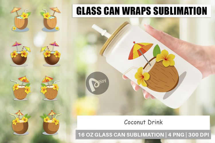 Glass Can Coconut Drink
