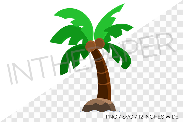 Coconut tree with fruits PNG summer clipart illustration svg example image 1